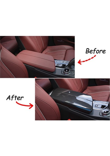 -Bmw 5 Serisi G30 2018-2022 Karbon Fiber Araba Orta Konsol Kol Dayama Kutusu Kapağı Trim Çerçeve Dekor Sticker Aksesuarları (Yurt Dışından)