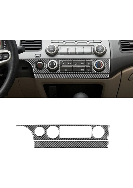 Honda Civic 8th 2006-2011 Için Karbon Fiber Klima Anahtarı Paneli Kapağı Trim Aksesuarları (Yurt Dışından)