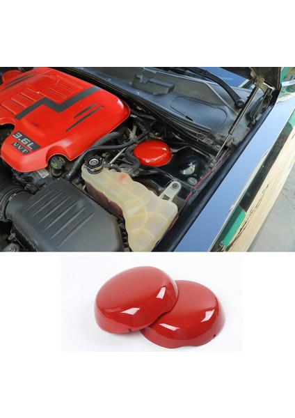 Dodge Challenger 2009-2021 Için Araba Motor Bölmesi Yan Panel Asılı Kapak Trim Soğutma Tankı Kapağı Aksesuarları, Kırmızı (Yurt Dışından)