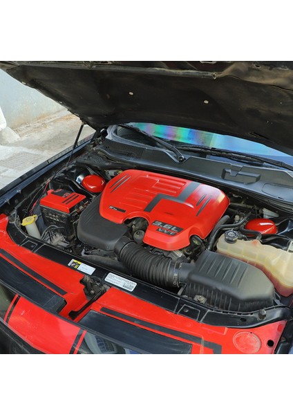Dodge Challenger 2009-2021 Için Araba Motor Bölmesi Yan Panel Asılı Kapak Trim Soğutma Tankı Kapağı Aksesuarları, Kırmızı (Yurt Dışından)