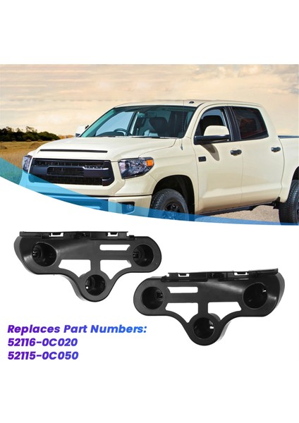 1 Çift Ön Tampon Braketi Montajı 52116-0C020 52115-0C050 Toyota Sequoia Tundra 2007-2021 Yan Tampon Desteği (Yurt Dışından)