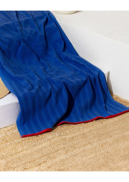 Fasseur %100 Pamuk Plaj Havlusu - Mavi - 70X150 cm