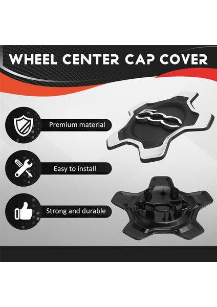 Araba Tekerlek Merkezi Kapağı Kapağı 6AN69LXHAA 735626312 Fiat 500X 2016-2022 Toz Kapağı Araba Aksesuarları, Siyah ve Gümüş (Yurt Dışından)