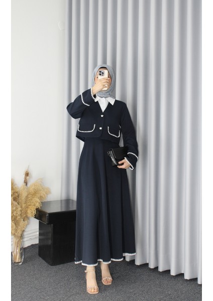 Shine Tesettür Ceketli Etekli Crop Takım fiyatları