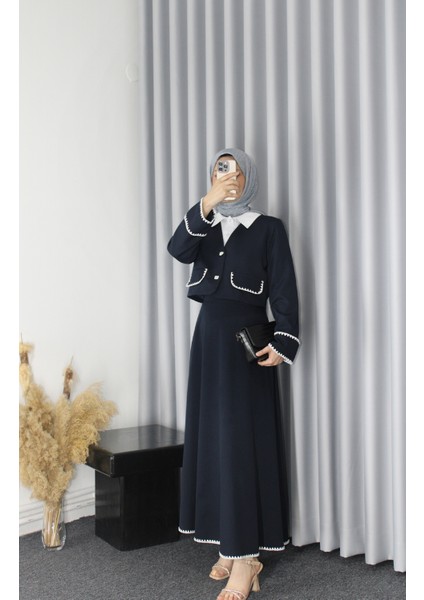 Shine Tesettür Ceketli Etekli Crop Takım fırsatları