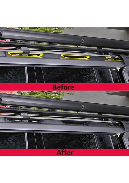 Off-Road Tavan Bagaj Rafı Dekoratif Şerit Plaka Kapağı Chery Jetour Traveler 2023 2024 Araba Aksesuarları Siyah (Yurt Dışından)