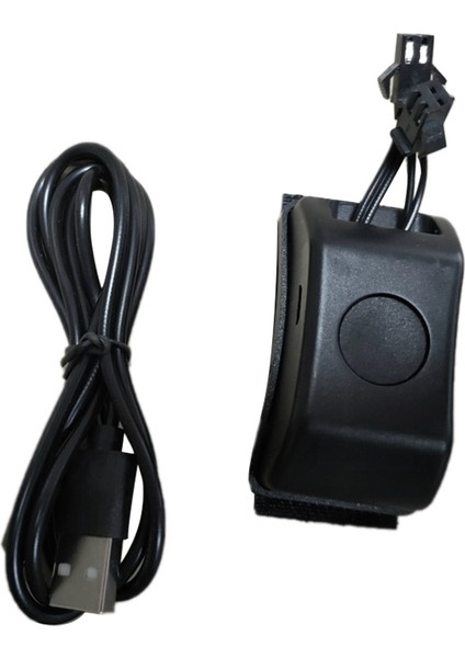 4-In-1 Motosiklet Kaskı Gece Sürme Soğuk Işık Sinyali Yanıp Sönen Şerit LED Işıklı Etiket Şerit USB Şarj Cihazı (Buz Mavisi) (Yurt Dışından)