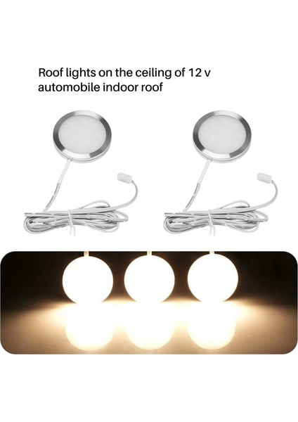 6 Adet DC12V 2.5W LED Aşağı Işık Kabin Tavan Lambası Karavan Kamp Arabası Rv Soğuk Beyaz Işık 6000K (Yurt Dışından)