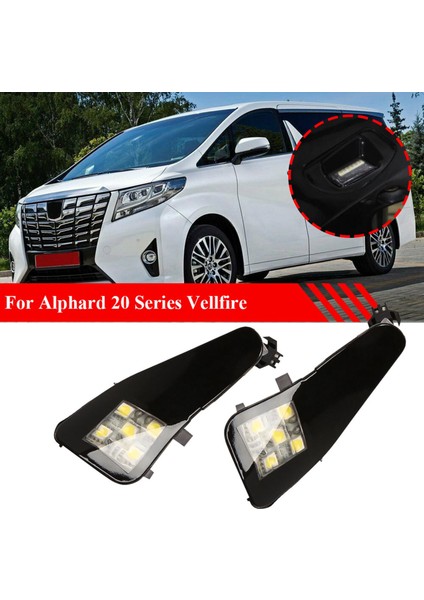2 Adet LED Dikiz Su Birikintisi Işık Yan Ayna Altında Toyota Alphard 20 Serisi Vellfire Iı Için Karşılama Lambası, Beyaz Işık (Yurt Dışından)