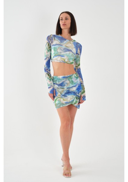 Tül Detaylı Crop TAKIM(A23-10147) fiyatları