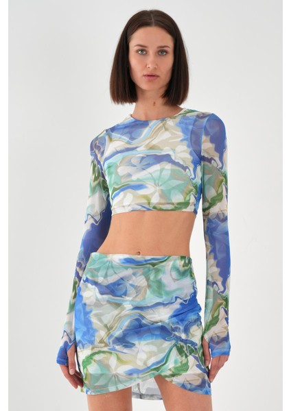 Tül Detaylı Crop TAKIM(A23-10147) modelleri