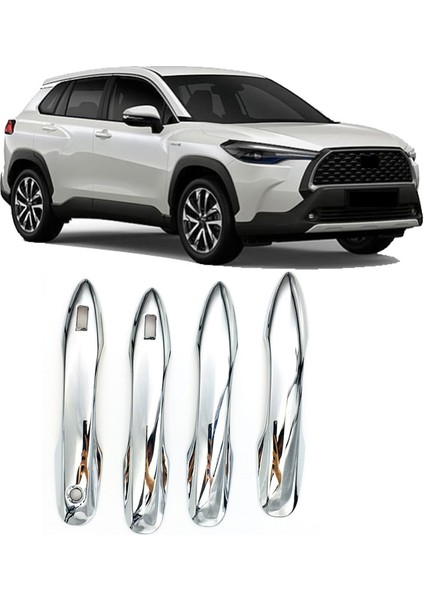 4 Adet Abs Krom Kapı Kulp Kılıfı Koruyucu Kapakları Toyota Corolla Cross 2020 2021 Için Araba-Şekillendirici Aksesuarları (Yurt Dışından)
