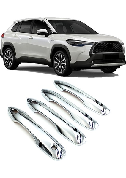 4 Adet Abs Krom Kapı Kulp Kılıfı Koruyucu Kapakları Toyota Corolla Cross 2020 2021 Için Araba-Şekillendirici Aksesuarları (Yurt Dışından)