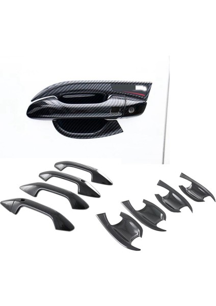 Kia Sportage Nq5 2021 2022 Için Akıllı Anahtar Deliği ile Karbon Fiber Araba Kapı Kolu Kase Kapağı Trim Sticker Aksesuarları (Yurt Dışından)