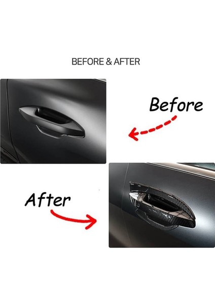 Kia Sportage Nq5 2021 2022 Için Akıllı Anahtar Deliği ile Karbon Fiber Araba Kapı Kolu Kase Kapağı Trim Sticker Aksesuarları (Yurt Dışından)
