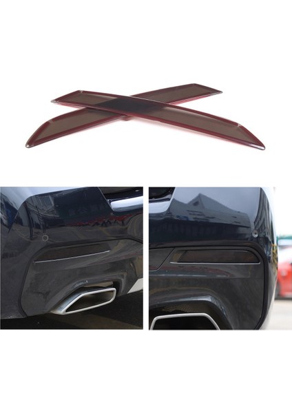 Bmw 5 Serisi Için G30 G31 2018-2022 Araba Arka Stop Lambası Sis Lambası Lamba Kapağı Trim Etiket Aksesuarları, Duman Siyah (Yurt Dışından)