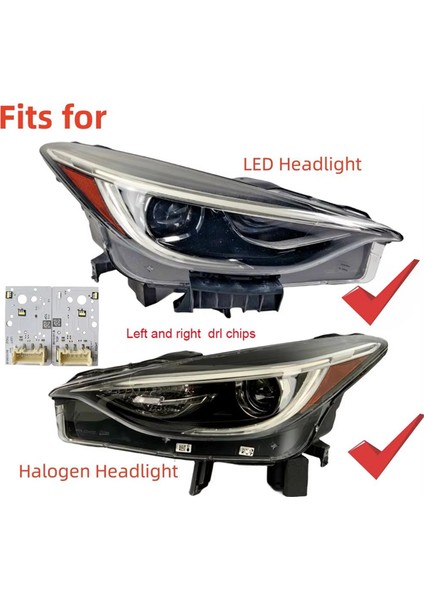 Adet/takım Far LED Kartı Infiniti QX30 Q30 2017-2019 Yüksek Sürüm Işık Drl Dönüş Sinyali Kaynak Çipi B010391-B R (Yurt Dışından)