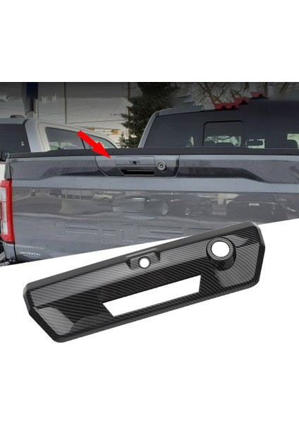 Bagaj Kapağı Kapı Kulp Kılıfı Trim Dekor Çerçeve Çerçeve Etiket Trim Ford F150 2021 Araba Aksesuarları Mat Karbon (Yurt Dışından)