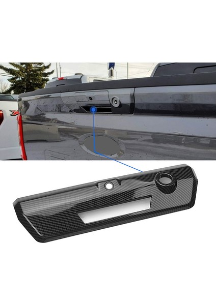 Bagaj Kapağı Kapı Kulp Kılıfı Trim Dekor Çerçeve Çerçeve Etiket Trim Ford F150 2021 Araba Aksesuarları Mat Karbon (Yurt Dışından)
