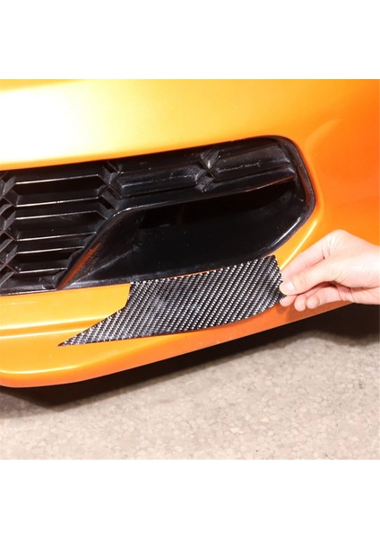 Corvette Için C7 2014-2019 Yumuşak Karbon Fiber Araba Ön Tampon Yan Hava Firar Ayar Kapağı Hava Giriş Ayırıcılar Trim Etiket (Yurt Dışından)