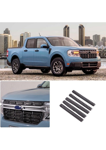 Ön Tampon Izgarası Kapakları Ford Maverick 2022 2023 Için Trim Süslü Çıkartmalar Dış Aksesuarlar - Yumuşak Karbon Fiber (Yurt Dışından)