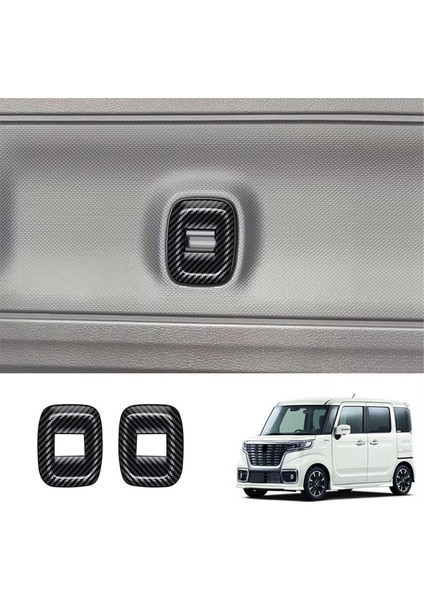 Araba Orta Kapı Perde Anahtarı Trim Çerçeve Sticker Suzuki Spacıa Custom MK04 2017-2024 Araba Aksesuarları Karbon Fiber (Yurt Dışından) fırsatları