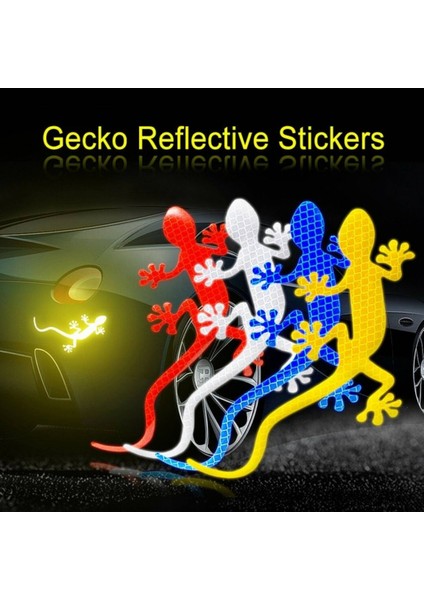 2 Adet Gece Sürüş Uyarı Gecko Şerit Işık Reflektörü Güvenlik Uyarı Işareti Arabalar Oto Dış Aksesuarları Beyaz (Yurt Dışından)