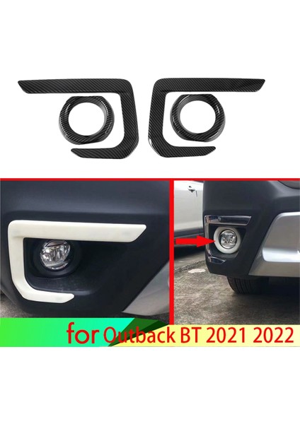 Araba Ön Sis Lambası Lamba Kapağı Trim Çerçeve Çerçeve Styling Suu Outback Bt 2021 2022 Için Karbon Fiber (Yurt Dışından)