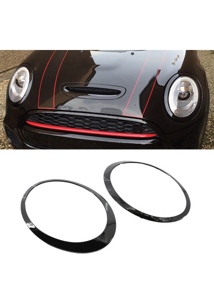 1 Çift Parlak Siyah Far Trim Halkası Dekor 2014-2019 Mını Cooper S F55 F56 F57 (Yurt Dışından)
