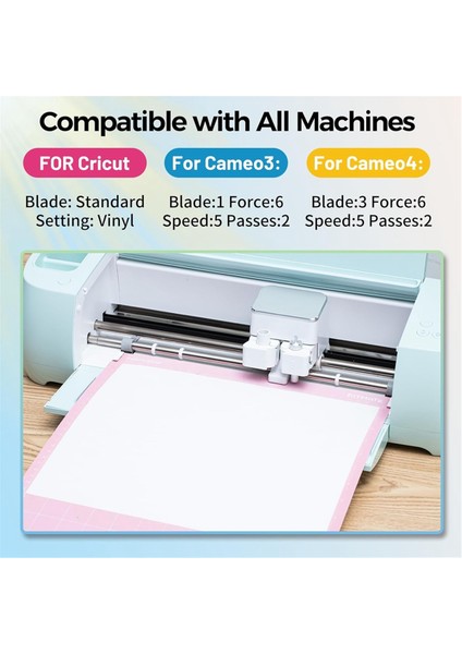 Kalıcı Vinil Levhalar, 24 Renk 12 x 12 Inç Su Geçirmez Yapışkanlı Vinil Paketi Cricut, Silhouette, Cameo Kesiciler Için (Yurt Dışından)