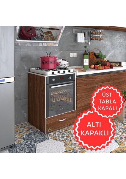 Kenzlife ankastre modülü kabini flor cvz kapaklı fırın ocak dolabı sabit tabla