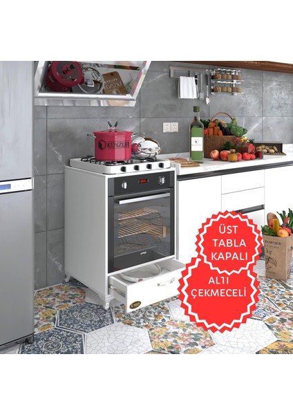 Kenzlife ankastre modülü kabini azot byz fırın ocak dolabı çekmeceli ayaklı sabit tabla