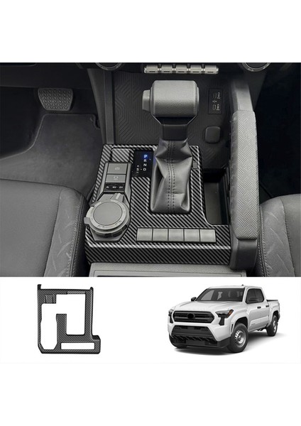 Toyota Tacoma 2024 Için Araba Merkezi Kontrol Vites Paneli Vites Topuzu Kapağı Trim Çerçeve Sticker Karbon Fiber (Yurt Dışından)