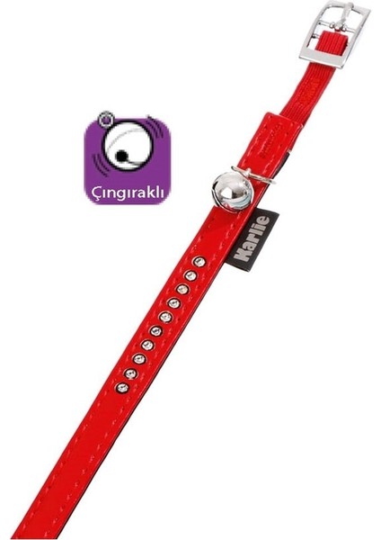 Deri Taşlı Kedi Tasma Xs 30Cm-11Mm Kırmızı fiyatları