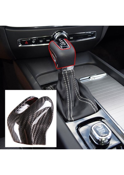 Karbon Fiber Araba Merkezi Kontrol Vites Başlığı Vites Topuzu Kapağı Trim Sticker Volvo XC60 XC90 S90 V90 S60 V60 Aksesuarları (Yurt Dışından)