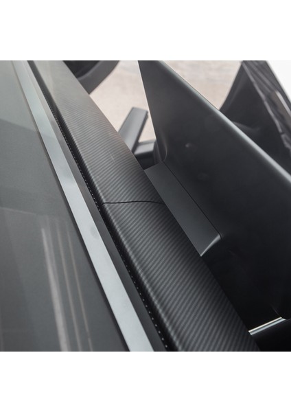 Araba Merkezi Konsol Pano Paneli Wrap Koruyucu Kapak Aksesuarları Tesla Model 3 Y Siyah Için Abs Karbon Fiber Tarzı (Yurt Dışından)