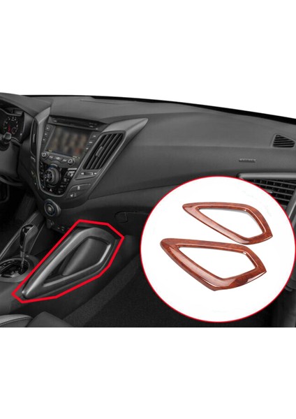 Şeftali Ahşap Tahıl Yan Vites Şerit Trim Paneli Kapak Kalıplama Dekor Hyundai Veloster 2011-2017 Aksesuarları (Yurt Dışından)