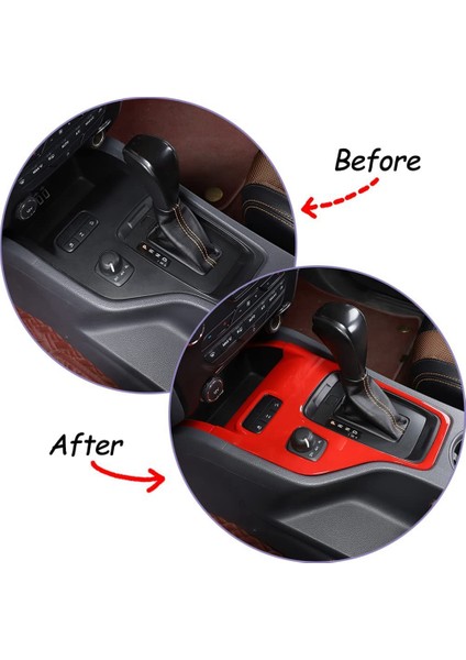 Ford Ranger 2015-2021 Için Araba Merkezi Kontrol Vites Paneli Çerçeve Kapak Trim Iç Aksesuar, Kırmızı (Yurt Dışından) modelleri