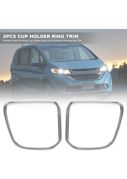 Adet Paslanmaz Çelik Içme Dağı Tutucu Halka Trim Pano Saklama Kutusu Trim Honda Freed Gb5/6/7/8 2016+ (Yurt Dışından)
