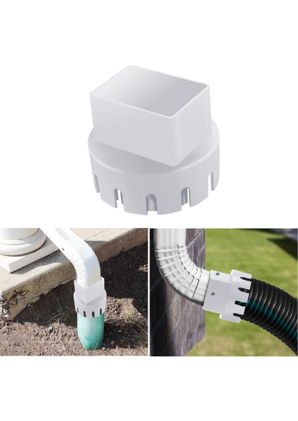 Drenaj Borusu Için Iniş Borusu Adaptörü, Çatı Yağmur Oluğu Iniş Borusu Uzantıları Evrensel, Iniş Borusu Genişletici, Beyaz 2 Paket (Yurt Dışından)