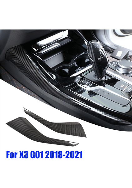 1 Çift Araba Merkezi Kontrol Trim Plakası Bmw X3 G01 2018-2021 Yan Vites Dişli Kalıplama Kapağı Trim Şeridi Abs Karbon Fiber (Yurt Dışından)