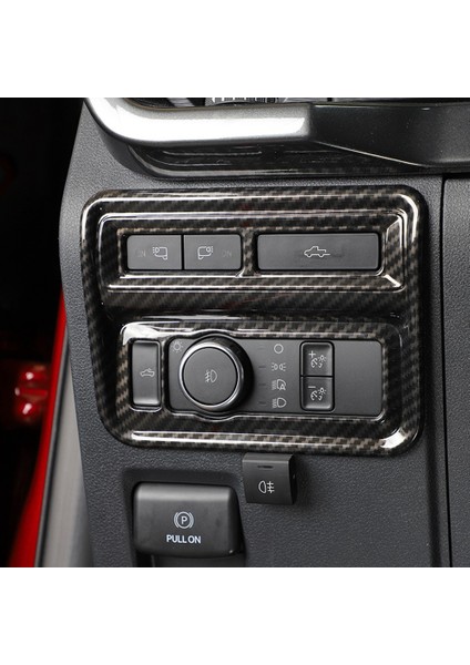 Ford F150 F-150 2021 2022 Araba Far Anahtarı Kontrol Paneli Kapağı Trim Çerçeve Dekor Sticker Aksesuarları, Karbon Fiber (Yurt Dışından)