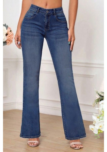 Cedy Denım Yüksek Kalite Kadın 5 Cep Düşük Bel Ispanyol Paça Skinnyfit Esnek Jean Pantolon C619 modelleri