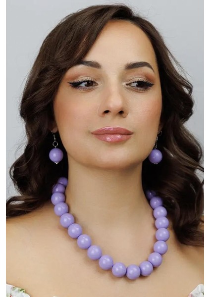 Büyük Boncuklu Kadın Kolye - 20MM Boncuklu