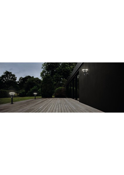 Endura Style Solar Wall Sensor Double Crircle 6W 3000K 400LM IP44 Sarı Işık Alüminyum Mlz. Güneş Enerjili Dış Mekan Aplik