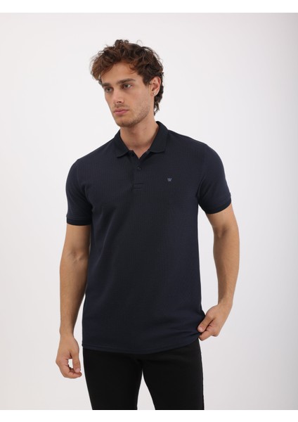 Erkek Regular Fit Polo Yaka Waffle Basic Tişört fırsatları