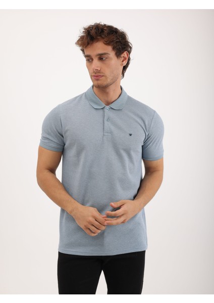 Erkek Regular Fit Polo Yaka Waffle Basic Tişört