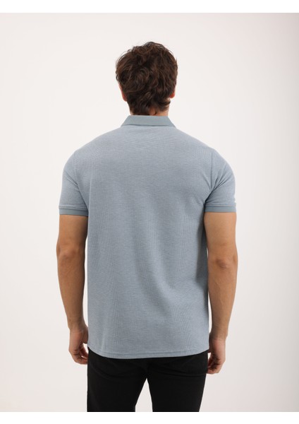 Erkek Regular Fit Polo Yaka Waffle Basic Tişört