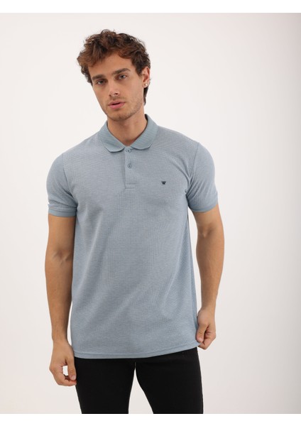 Erkek Regular Fit Polo Yaka Waffle Basic Tişört