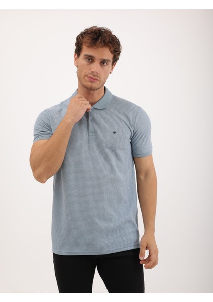 Erkek Regular Fit Polo Yaka Waffle Basic Tişört